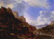 SAFTLEVEN, Cornelis Rhineland Fantasy View oil painting on canvas